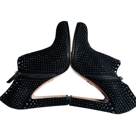 Prada Studded High Heel Ankle Boots in Black Suede Size 40 - Picture 5 of 12